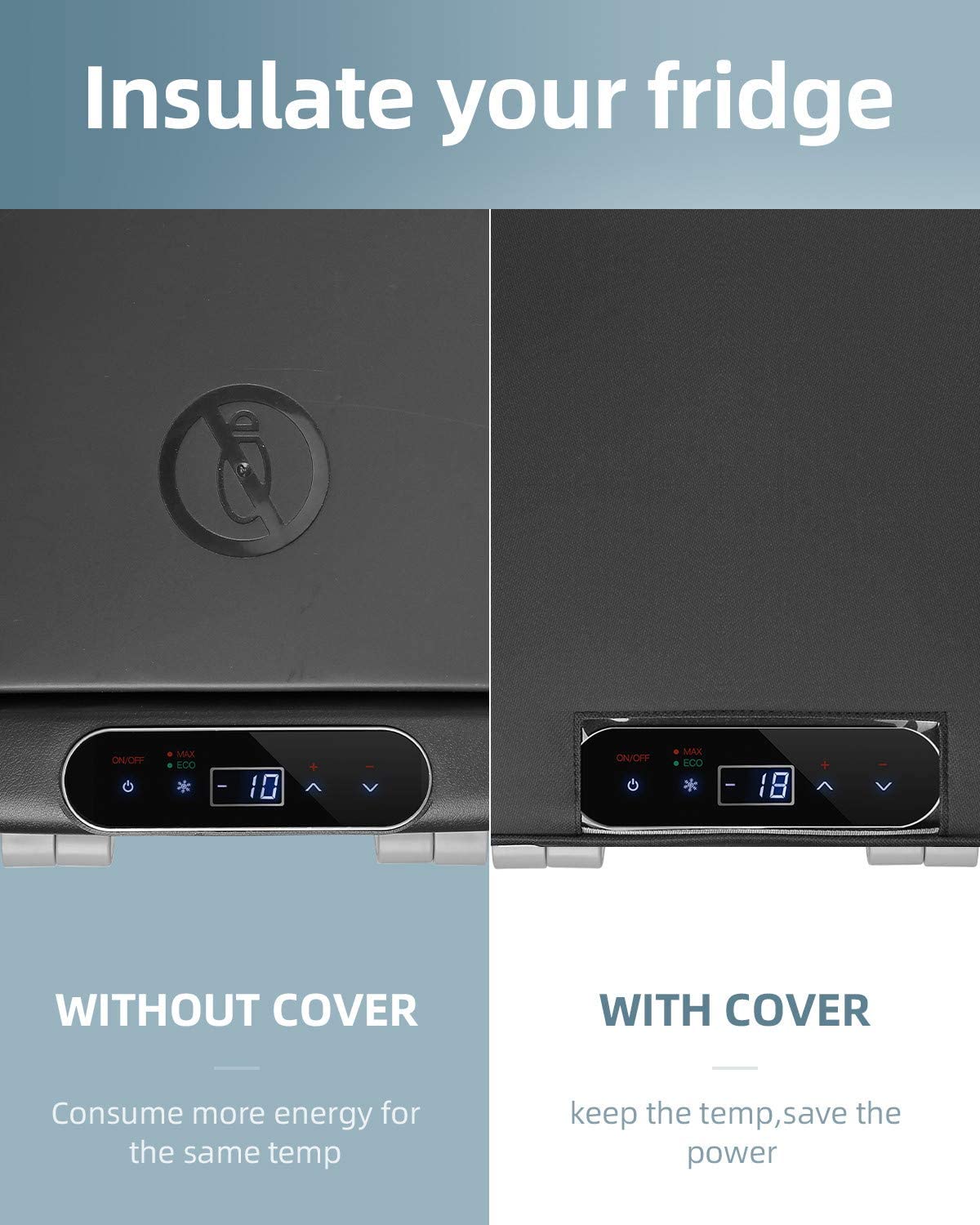 53 Quart Insulated Protective Cover for Portable Car Refrigerator -  Weatherproof  with Storage Pockets