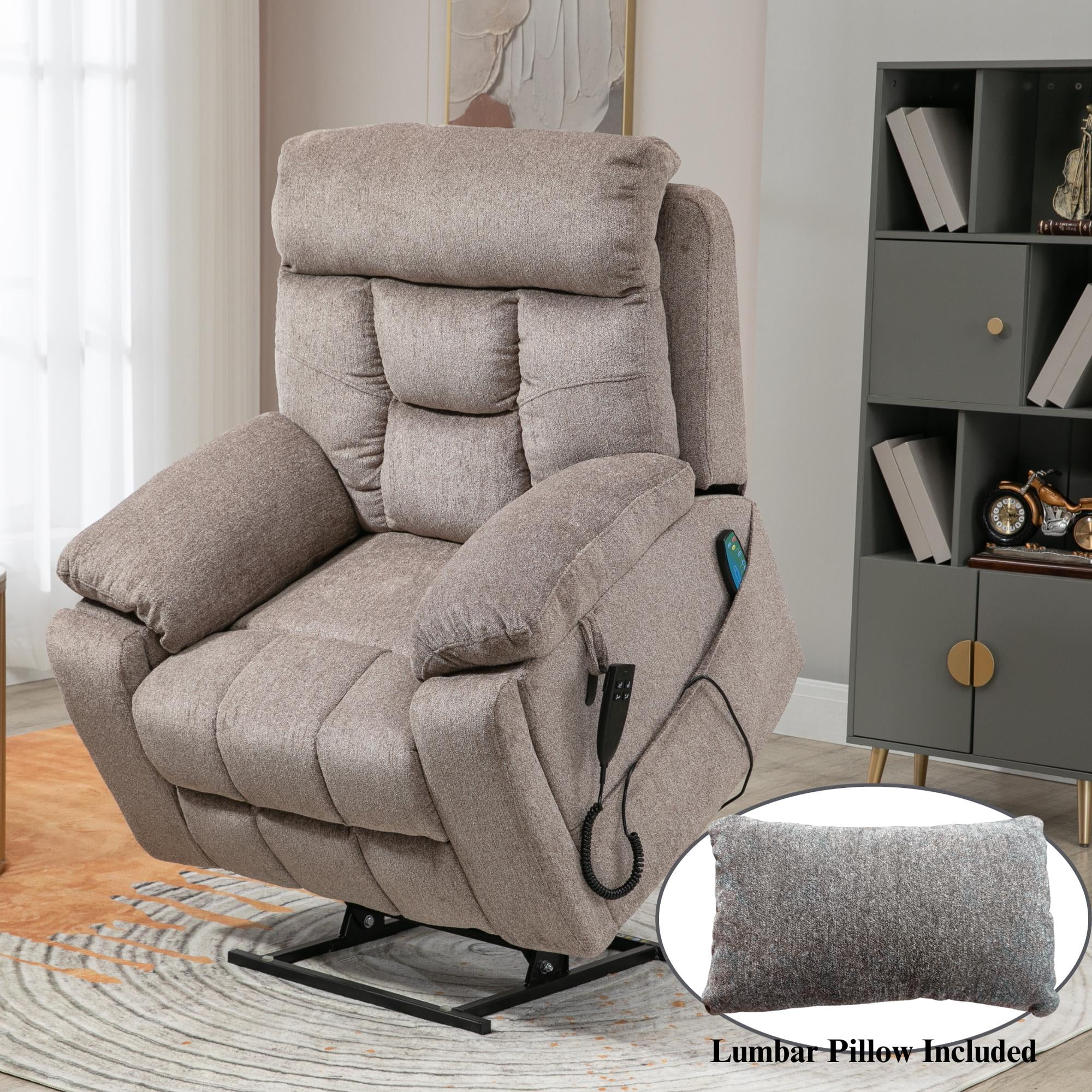 JUUXO Oversized Recliner Chair Lay Flat 71" Length, Large Power Lift Chair for Elderly, Extra Wide Heated Massage Chair for Big and Tall in 26" Seat Width, 400 lbs