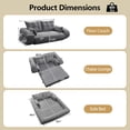 thumbnail image 4 of QuzyAor 78.7" 3-in-1 Convertible Sofa Bed, Teddy Fabric Foldable Sleeper, Modern Loveseat Lazy Sofa, No Assembly Required for Living Room Apartment, Gray, 4 of 10