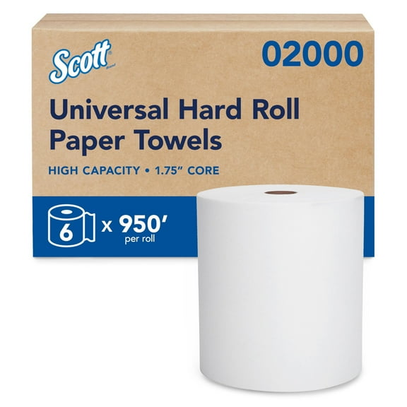 Scott Essential Universal High Capacity Hard Roll Paper Towels - 6 Rolls, White