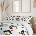 thumbnail image 6 of Ambesonne Penguin Duvet Cover Sets, Romance Heart Shape, 2-Queen, Mustard White Black, 6 of 6