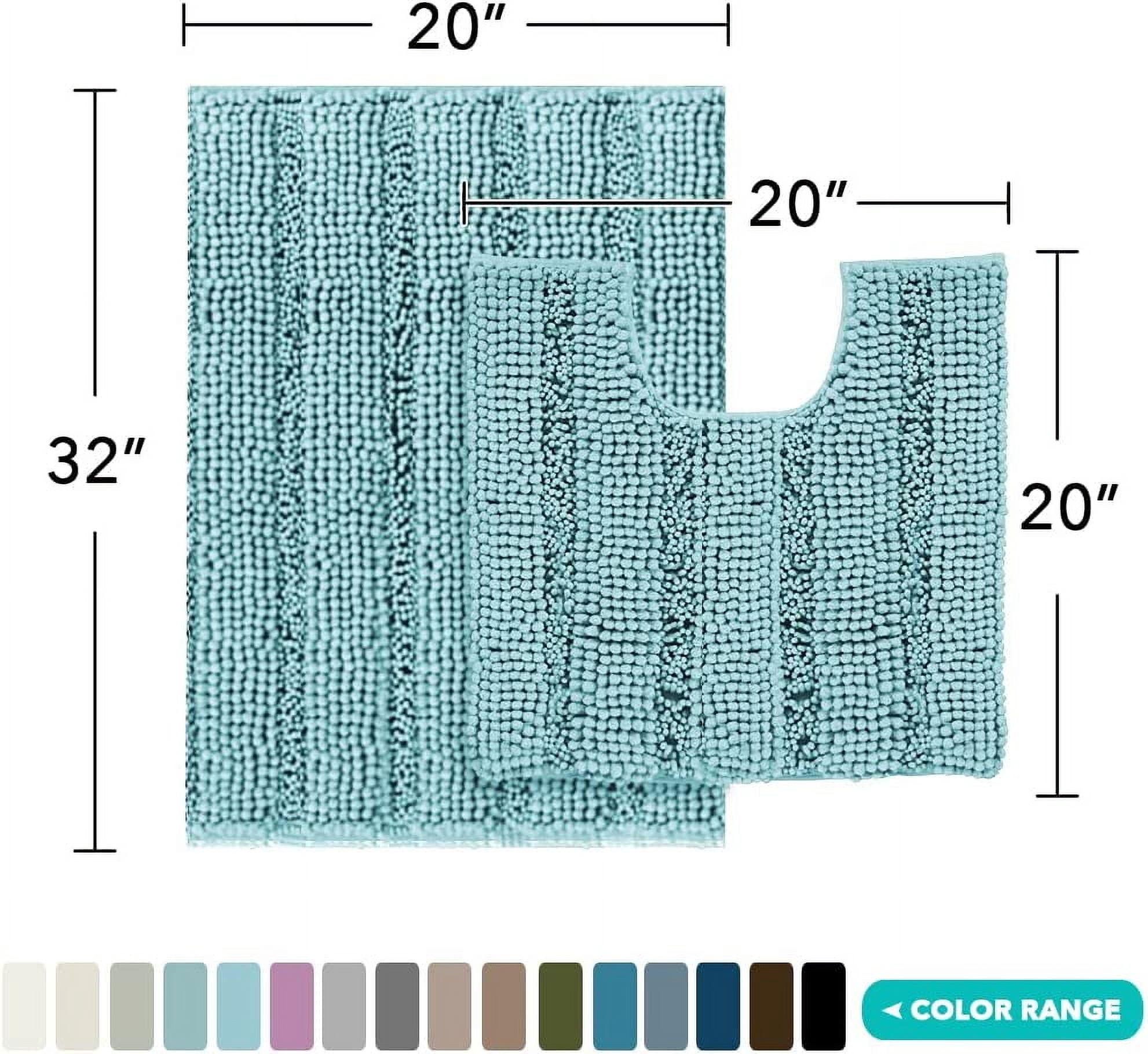 ZGAD  Sage Green Bathroom Rugs Runner Extra Long Large Bath Mat Plush Shaggy Chenille Bathroom Rug 47 x 17 Non-Slip Bath Rug Runner Extra Soft & Absorbent Thick Floor Mats, Machine Washable, Sage