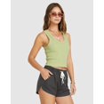 thumbnail image 3 of Billabong OFF BLACK Women's Road Trippin Elastic Waist Shorts, US Large, 3 of 4