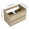 thumbnail image 5 of Noble House 30" Floating Bathroom Vanity Cabinet, Modern Wood Grain, Soft-Close Drawer, Excluded Sink, Light Oak, 5 of 7