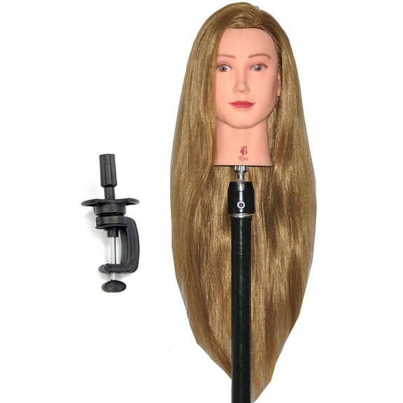 Bellrino 28" Cosmetology Mannequin Manikin Training Head with Synthetic Fiber - Rita (CLAMP HOLDER INCLUDED)