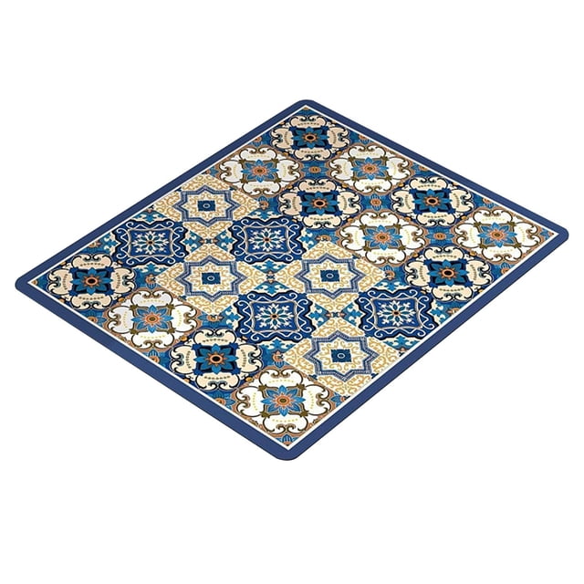 Siruishop Washer and Dryer Cover Table Pad Multipurpose Appliance Mat Absorbent Countertop Protector Anti Slip Dustproof Tech Fabric Rubber Suitable for Laundry Room Utility Pet Floor Blue Grids