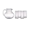 thumbnail image 5 of Artland Iris 90oz Glass Pitcher & 17oz Highball Glasses (Set of 4) - Handcrafted Drinkware, Unique Bubble Design, Lead-Free Glass for Serving Beverages, Home Dining, Entertaining Essentials (Clear), 5 of 5