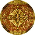 thumbnail image 1 of Ahgly Company Indoor Round Persian Yellow Traditional Area Rugs, 6' Round, 1 of 4