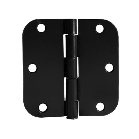 18 Pack of Door Hinges Flat Black - 3 1/2" x 3 1/2" Inch Interior Hinges for Doors Flat Black with 5/8" Radius Corners