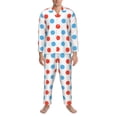 thumbnail image 3 of Daiia Red Blue Polka Dots for Men's Long-Sleeved Pajama Set – Soft & Comfortable Sleepwear Button-Up Pajamas Cozy Lounge Wear-XX-Large, 3 of 7