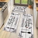 thumbnail image 1 of MeyJey Juego de Tapetes de Cocina Estilo Rústico, 3 Piezas Antideslizantes, Lavables a Máquina, para el Piso Del Hogar y la Sala de Estar, Blanco Hueso, 1 of 1