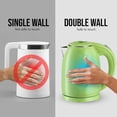 thumbnail image 4 of OVENTE 1.7L Double Wall Electric Tea Kettle, 1100W Water Boiler and Heater with Cool-Touch Exterior, Stainless Steel Insulated Interior, Auto Shut-Off, Boil-Dry Protection & Locking Lid, Green KD64G, 4 of 10