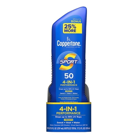 Pack of 4 Coppertone SPF50 Sport Sunscreen Lotion  /8.75 oz.
