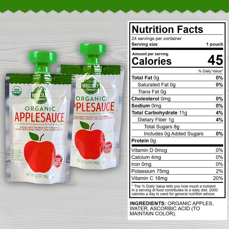 Wellsley Farms, Organic Applesauce Pouches, 24 ct, 3.2 oz each