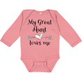 thumbnail image 3 of Inktastic My Great Aunt Loves Me Heart Boys or Girls Long Sleeve Baby Bodysuit, 3 of 5