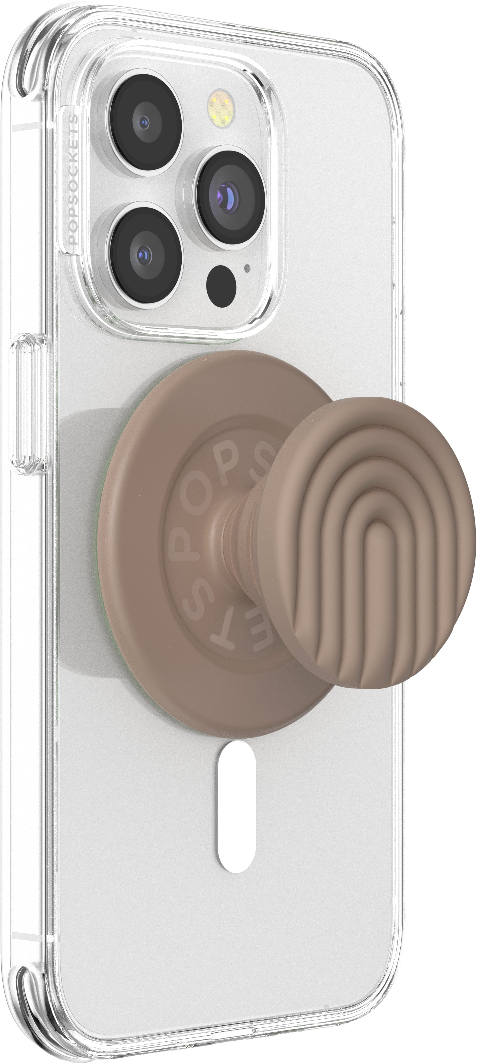 PopSockets PopGrip for MagSafe, Grip and Stand for Phones and Cases, Remove and Reposition, Swappable Top – Curves Latte