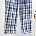 thumbnail image 6 of Busydd Men Pajama Pants Trendy Plaid Loungewear Pants Elastic Waist Baggy Casual Pants Lightweight Comfy Straight Leg Pants Drawstring Cotton Sleepwear with Pockets, 6 of 9
