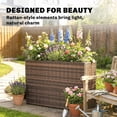 thumbnail image 4 of Outsunny Tall Rectangular Planter Box with Removable Liner, Drainage Holes, PE Wicker Large Planter for Indoor Outdoor Plants, Flowers, Brown, 4 of 9