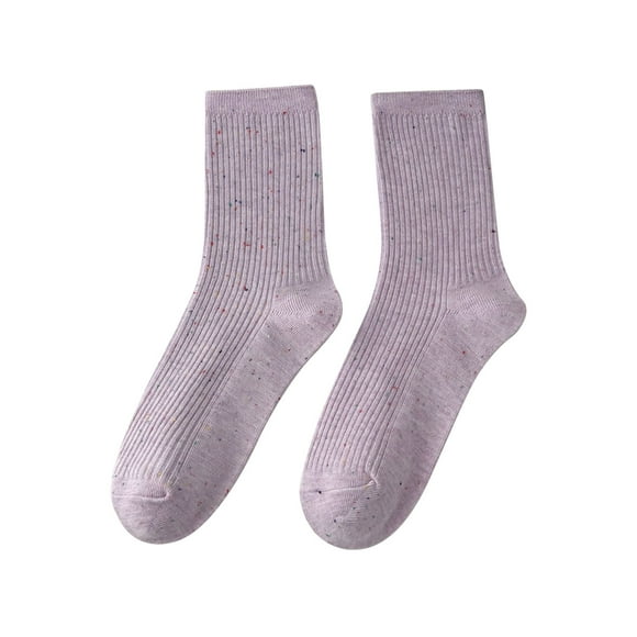 MZXELPRJD No Show Socks Womens Warm Christmas Fashion Windproof Printing Mid Tube Socks Long Tube Cotton, Womens Ankle Socks Purple