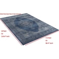 thumbnail image 4 of Midnight Blue/Gray Persian Tabriz Floral Pattern Distressed  Modern Vintage Area Rug, 4 of 7