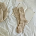 thumbnail image 2 of IWRICH Women's Mid Calf Tube Socks Rib Retro Casual Thin Cute Knit Comfy Breathable Dress Socks Beige, 2 of 3