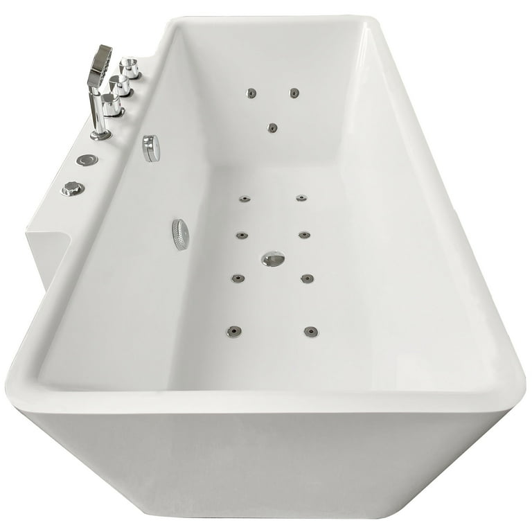 Catania 68 in. Acrylic Flatbottom Whirlpool Bathtub in White Catania 68 in. Acrylic Flatbottom Whirlpool Bathtub in White