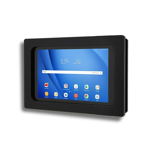 Tabcare Caja Vesa de acrílico antirrobo para tableta Galaxy Tab A de 8"" 2019 con kit de montaje en pared gratuito y cable de carga micro USB de ángulo de 90 grados (Tab A 8.0 2019 Sm-T290 negro)