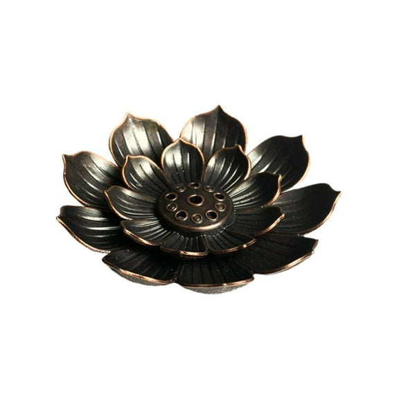 Lotus Incense Burner with 5 Holes & Ash Catcher - Detachable Ceramic Holder for Sticks, Home Decor(Small)