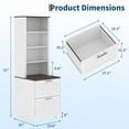 thumbnail image 1 of AKDSteel 72" Tall Wooden Bookshelf With 2 File Drawers, Farmhouse Bookcase Cabinet With Adjustable Shelves For Living Room, 1 of 8
