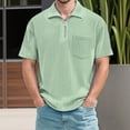 thumbnail image 2 of Aihuaihua White T-Shirts for Men Henley Short Sleeve Relaxed Fit 1/4 Zip up Collared Henley Tee Relaxed Fit Work Clothes for Men GN2 XL, 2 of 5