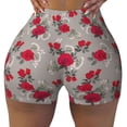 thumbnail image 2 of Picia Rose Flowers Printed Workout Shorts for Women Seamless Scrunch Butt Lifting High Waisted Yoga Gym Booty Running Moisture-wicking Short Pants-X-Large, 2 of 9