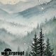 thumbnail image 5 of Cortina de ducha con diseño de bosque, montaña, verde oscuro, naturaleza, niebla, pino, para baño, tela impermeable decorativa, 180 x 180 cm, 5 of 5