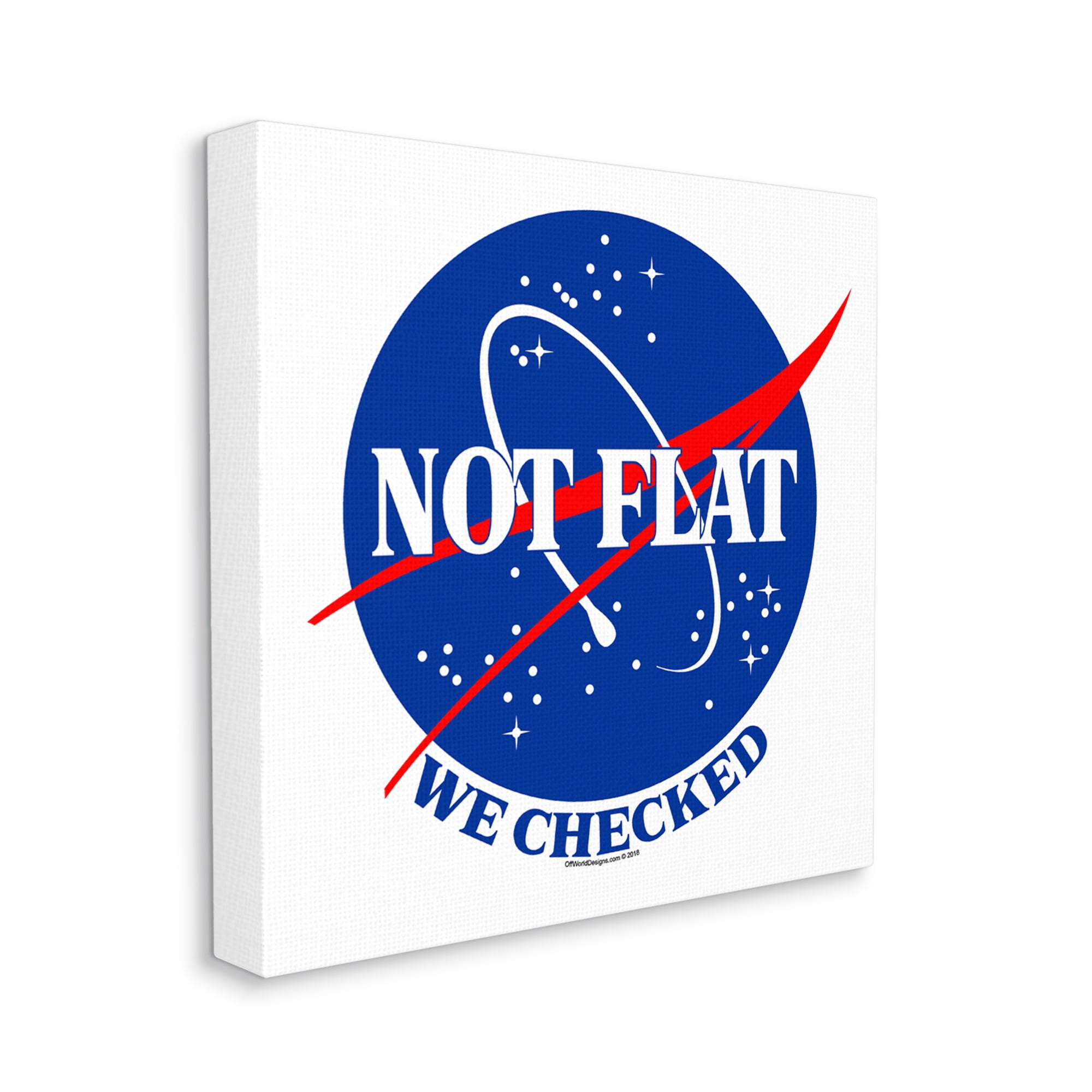 Stupell Industries Not Flat Earth Phrase Typography Painting Gallery Wrapped Canvas Art Print Wall Art, 24 x 24