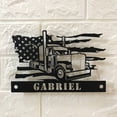 thumbnail image 2 of Handmadetneonsign Custom US Semi Truck Driver Metal Wall Art LED Light - Personalized Trucker Name, 2 of 3