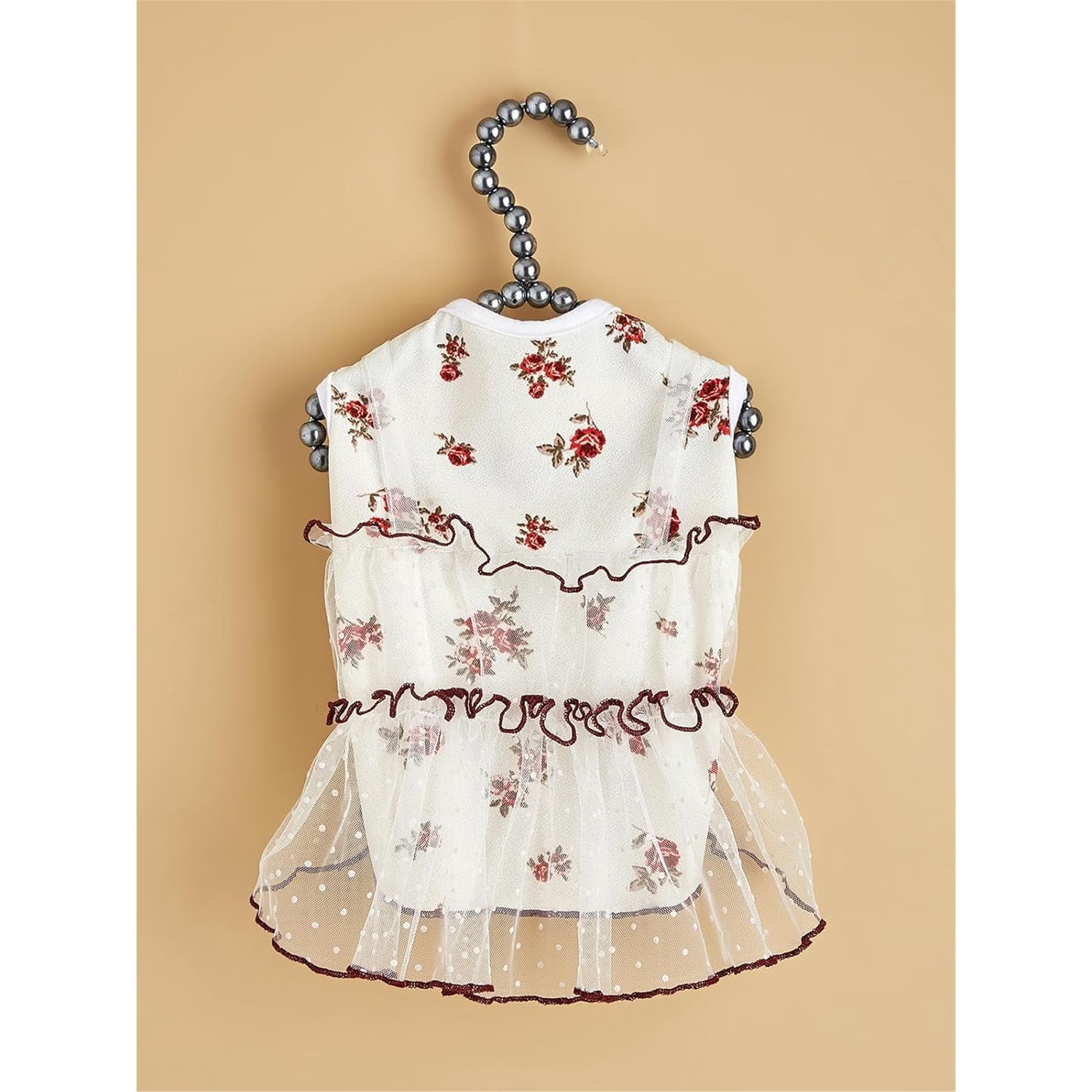 HQREA Floral Dog Dress for Summer Small Dogs Clothes Girl Puppy Cats Tulle Tutu Skirt Female Pet Birthday Holiday Outfits