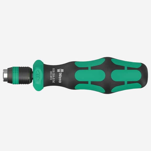 Wera 051493 838 RA-R M Bitholding Screwdriver, Ratchet Functionality, 1/4" Internal Hex Drive