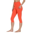 thumbnail image 6 of Capri Leggings with Pockets for Women Tummy Control Knee Length Leggings High Waist Yoga Pants Women Workout Capri Pants, 6 of 9
