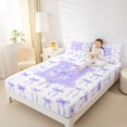 thumbnail image 3 of Manfei Coquette Purple Bowknot Full Size Sheets For Girls,Purple 3D Letter M Monogrammed Bed Sheets,4-Piece, 3 of 6