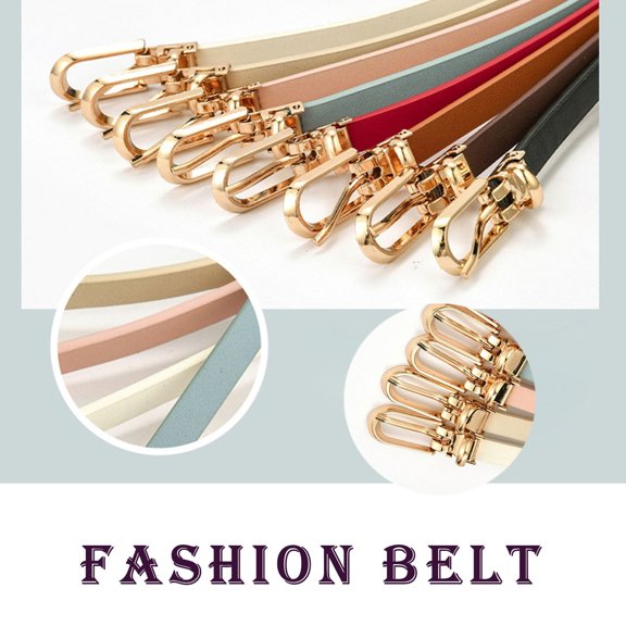 TELOLY Womens Belts Adjustable Casual Pu Thin Waist Belt with Buckle Candy Color for Jeans Pants Dress Ladies Simple Everyday Wear 8 Color Sky Blue Thin Belts for Women
