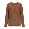 thumbnail image 4 of YueHuiYing Womens Sweaters Casual Long Sleeve Crewneck Knit Lightweight Oversized Crochet Sweater Pullover Tops, 4 of 6
