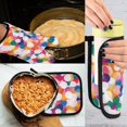 thumbnail image 5 of Yayeee Oven Mitts and Pot Holder Set of 4 Heat Resistant Kitchen Gloves Baking Hot Pad, White Colorful Circles, 5 of 5