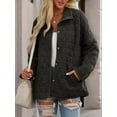 thumbnail image 5 of Women'S Light Weight Quilted Jacket Casual Winter Open Front Button Down Puffer Coat Outwear Cardigan Black XL, 5 of 8