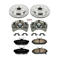 PowerStop Rear Stock Replacement Brake Pad and Rotor Kit with Calipers Fits: FORD Select Models KCOE6402