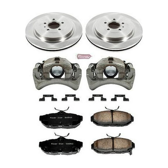PowerStop Rear Stock Replacement Brake Pad and Rotor Kit with Calipers Fits: FORD Select Models KCOE6402