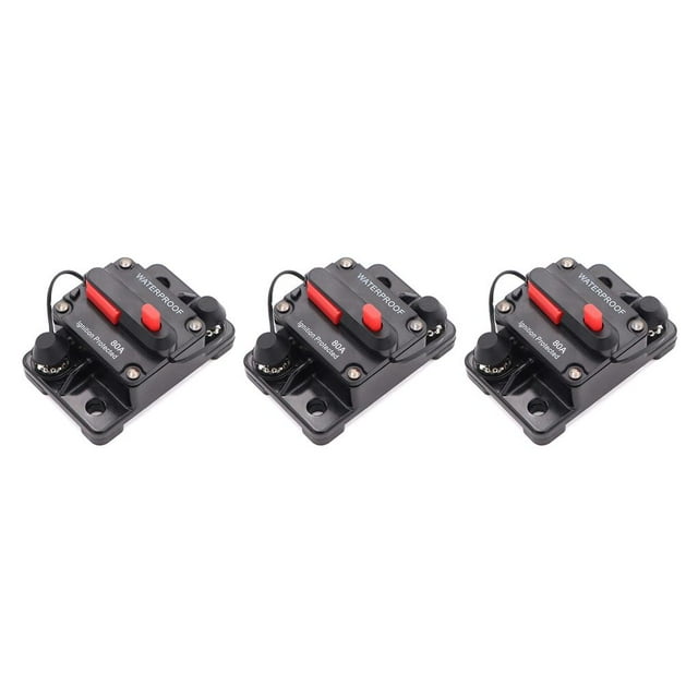 Wisewang Disjoncteur Pièces de Rechange Professionnelles Équipement de Réinitialisation Manuelle pour Batterie Auto Bateau Voiture 80A 3Ensemble