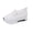 White, variant on Sneakers for Women Fashion Embroidery Floral Mesh Breathable Comfort Chunky Platform Hidden Wedge Sneakers Slip On Walking Work Shoes with Arch Support White 42(US-9)