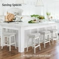 thumbnail image 3 of Dycanpo Saddle Seat Counter Height Bar Stools Set of 3 for Kitchen, Dining, 24in, Grayish-White Linen, 3 of 7