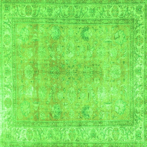 Ahgly Company Indoor Square Persian Green Traditional Area Rugs, 3' Square