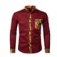 thumbnail image 3 of Conjunto de disfraz con patrón kente africano de 3 piezas con camisa abotonada, sombrero Kufi, bufanda, estola, faja, traje para fiesta del Mes de la Historia Negra, 3 of 5