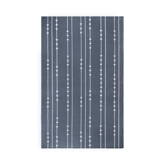 Bohemian Arrow Line Indoor/ Outdoor Area Rug, 6' x 9', Grey